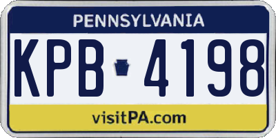 PA license plate KPB4198