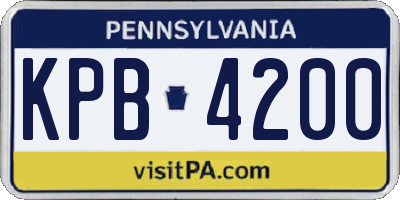 PA license plate KPB4200