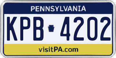 PA license plate KPB4202