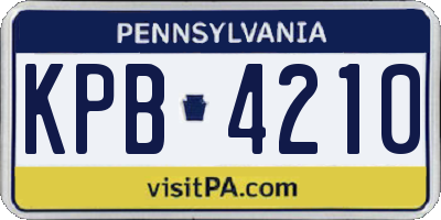 PA license plate KPB4210
