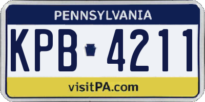 PA license plate KPB4211
