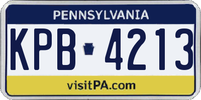 PA license plate KPB4213