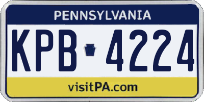 PA license plate KPB4224