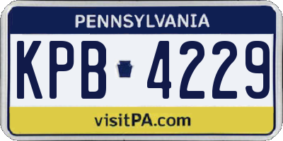 PA license plate KPB4229