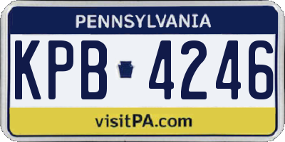 PA license plate KPB4246