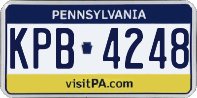 PA license plate KPB4248