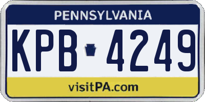 PA license plate KPB4249