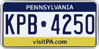 PA license plate KPB4250