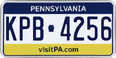 PA license plate KPB4256