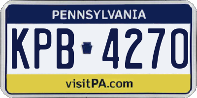PA license plate KPB4270