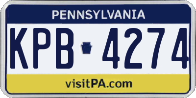 PA license plate KPB4274