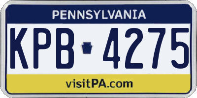 PA license plate KPB4275