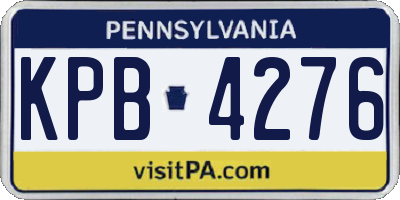 PA license plate KPB4276