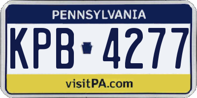 PA license plate KPB4277