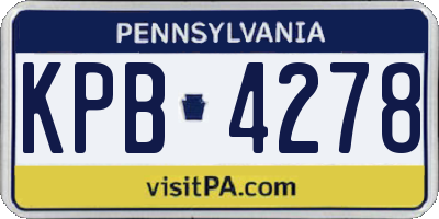 PA license plate KPB4278