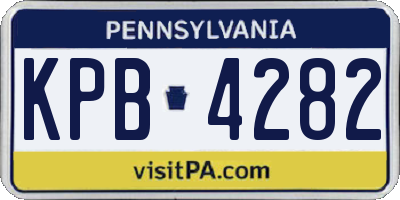 PA license plate KPB4282
