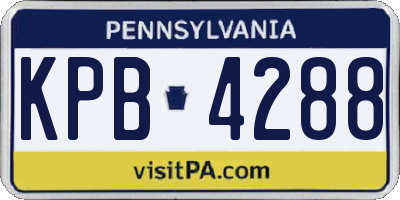PA license plate KPB4288