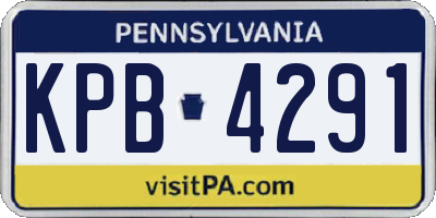 PA license plate KPB4291
