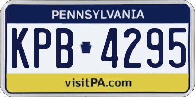 PA license plate KPB4295