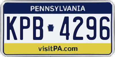 PA license plate KPB4296