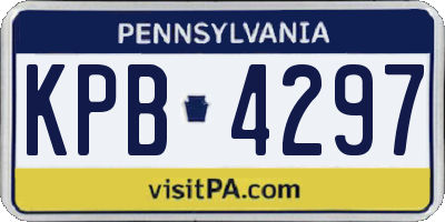 PA license plate KPB4297