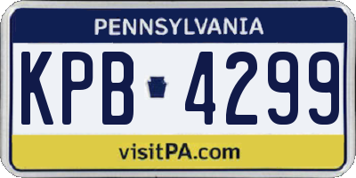 PA license plate KPB4299