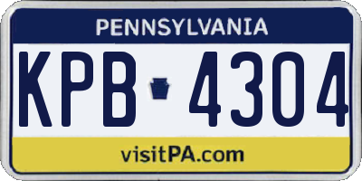 PA license plate KPB4304