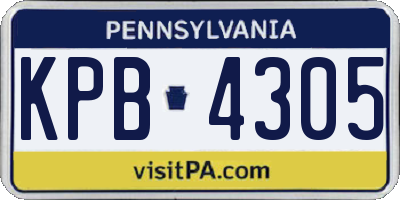 PA license plate KPB4305