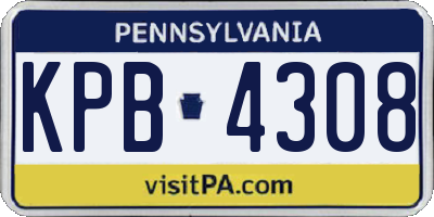 PA license plate KPB4308