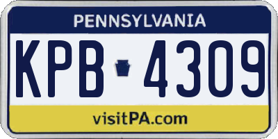 PA license plate KPB4309