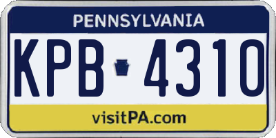 PA license plate KPB4310