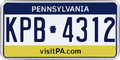 PA license plate KPB4312