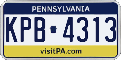 PA license plate KPB4313
