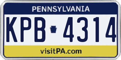 PA license plate KPB4314