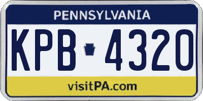 PA license plate KPB4320