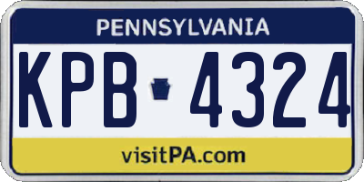PA license plate KPB4324