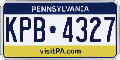 PA license plate KPB4327