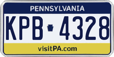 PA license plate KPB4328