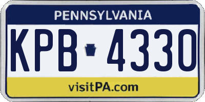 PA license plate KPB4330
