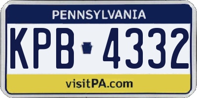 PA license plate KPB4332