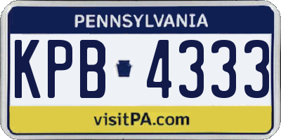 PA license plate KPB4333