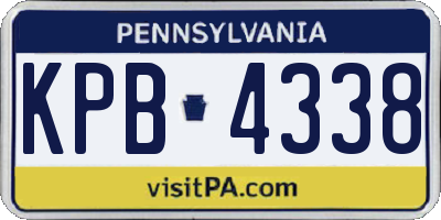 PA license plate KPB4338