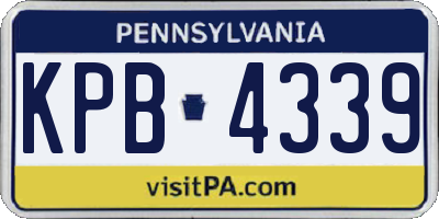 PA license plate KPB4339
