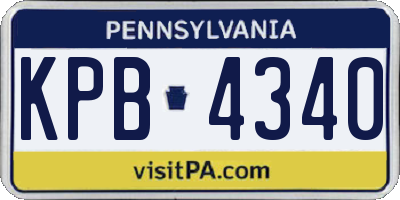 PA license plate KPB4340