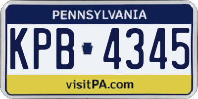 PA license plate KPB4345
