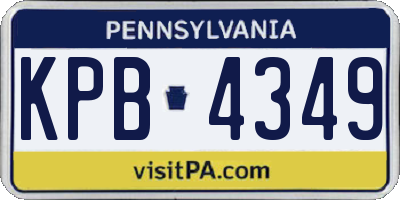 PA license plate KPB4349