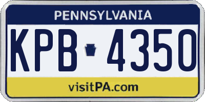 PA license plate KPB4350