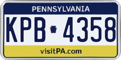 PA license plate KPB4358
