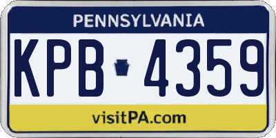 PA license plate KPB4359