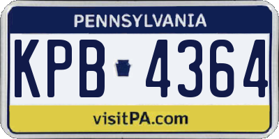 PA license plate KPB4364
